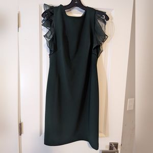 LAUREN RALPH Women's Crepe Flutter-Sleeve Dress